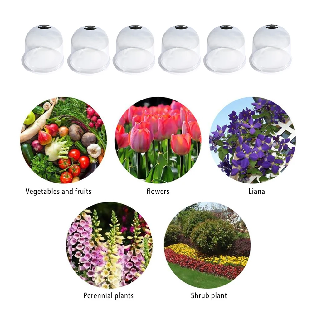 6/12pcs Reusable Plastic Greenhouse Garden Cloche Dome Plant Covers Frost Guard Freeze Protection  Plant Cover Pot