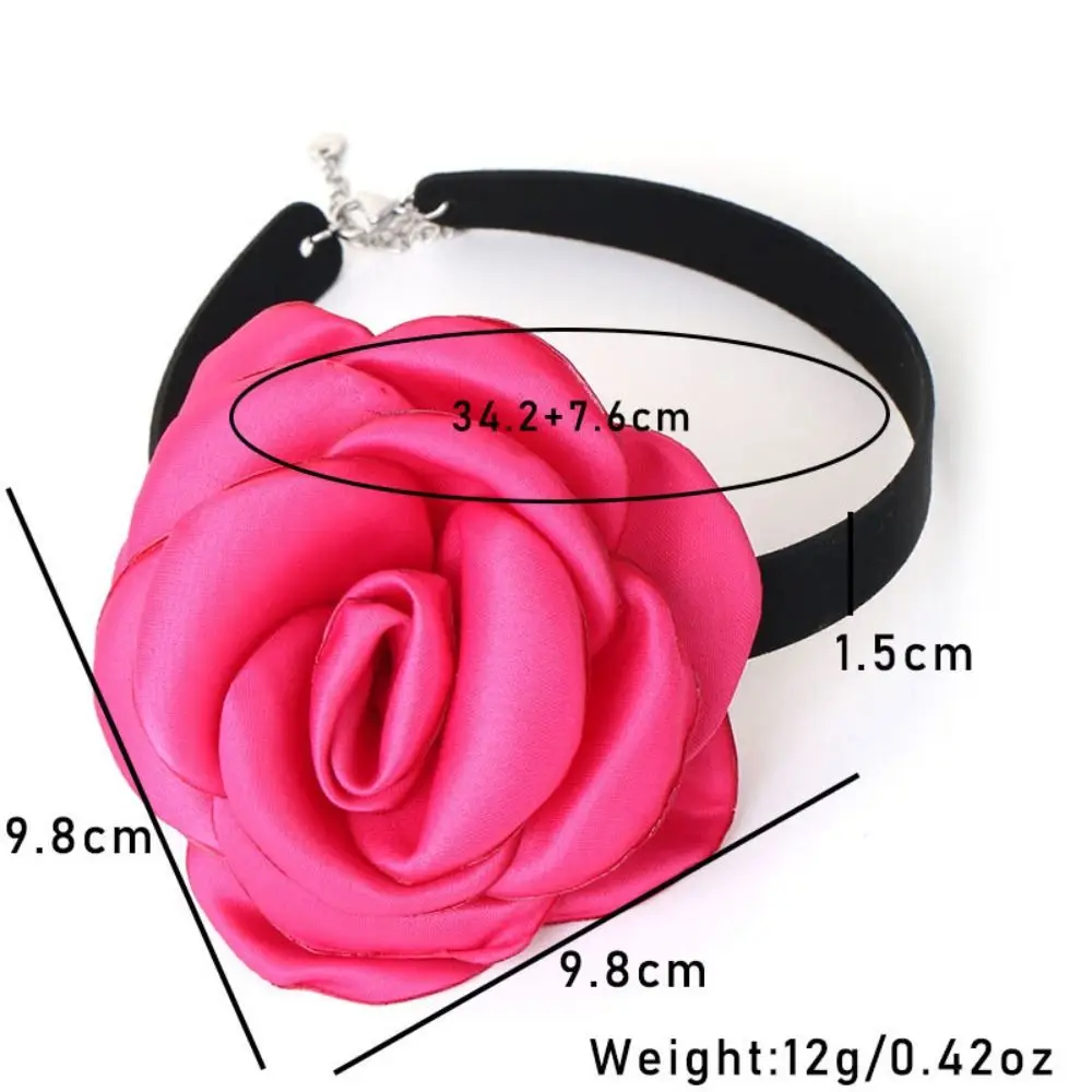 Long Rope Flower Choker Fashion with Large Flower Adjustable Wedding Necklace Neck Accessories Choker Necklace Women
