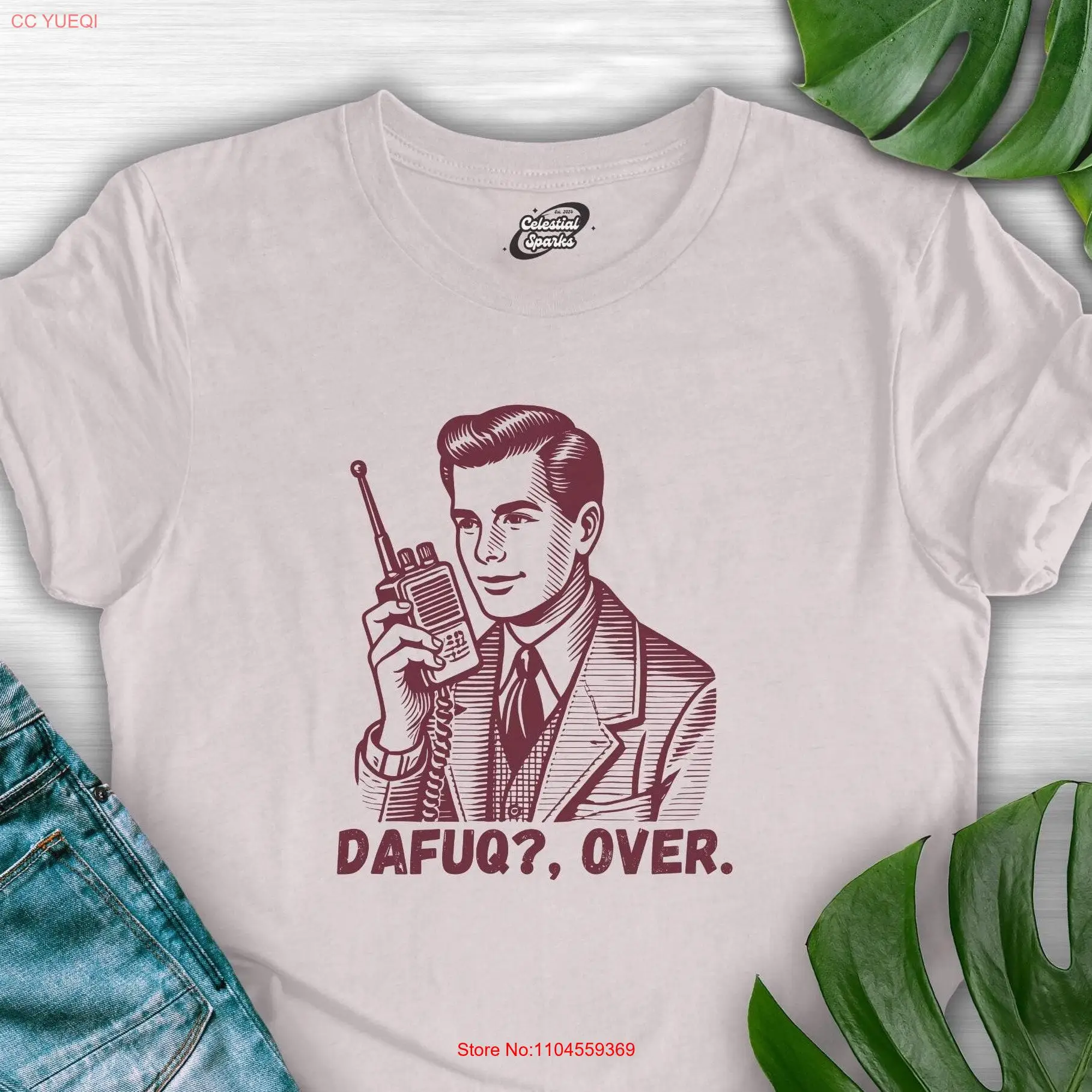 Dafuq Over T Shirt Funny Radio Operator Sarcastic Humor Vintage Walkie Talkie Retro Communication 90s Nostalgia