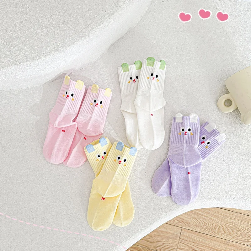 

4Pairs/Set Baby Socks For Girls Summer Thin Mesh Cotton 1-12Years Children's Student Cute Cartoon Soft Kids Toddler Girls Socks