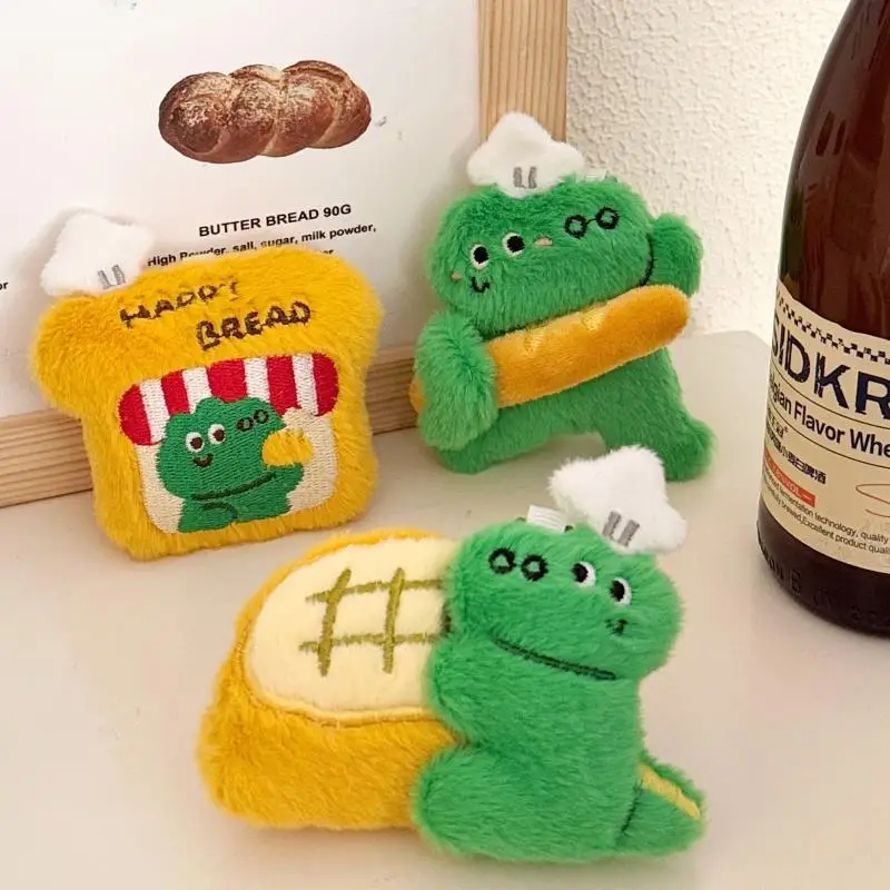 귀여운 플러시 고메 악어 인형 펜던트 키체인 카와이 만화 빵 인형 펜던트 백팩 장식 액세서리 선물