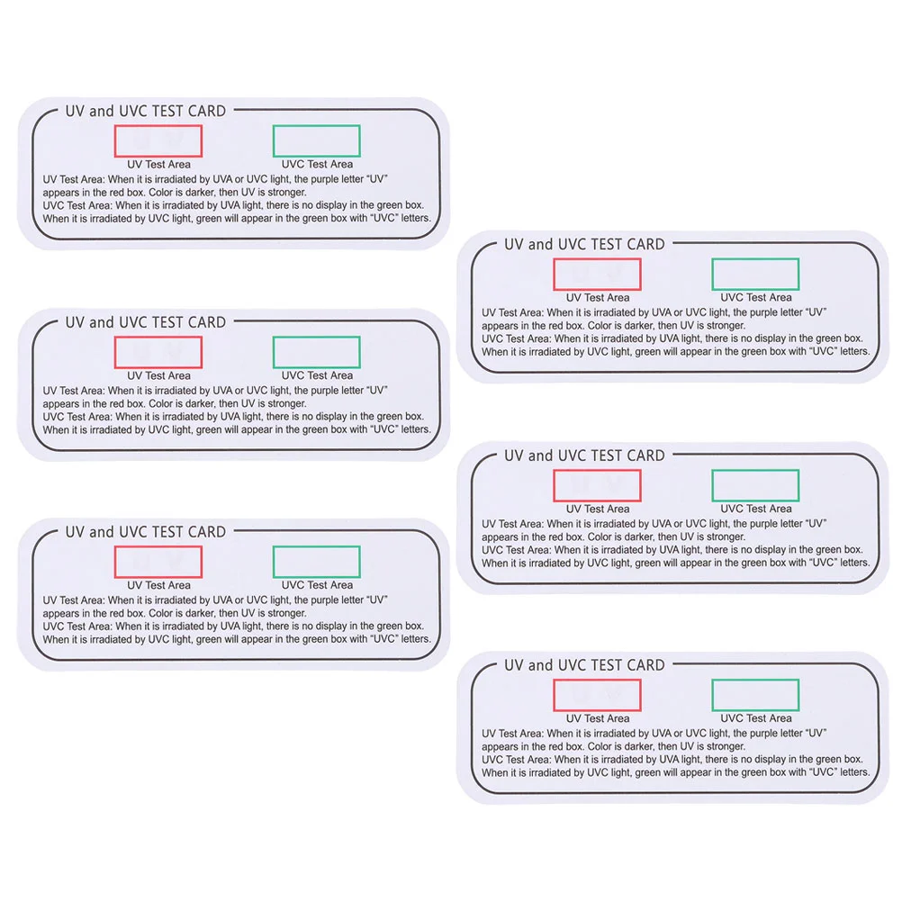 

6 Pcs Cards UV Test Detection Stickers Uvc Indicator Meter Uva Strip Light