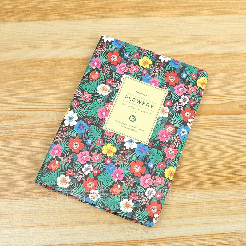 Fashion Cute PU Leather Floral Print Schedule Note Book Diary Weekly Planner Notebook School Office Supply Handbook Stationery