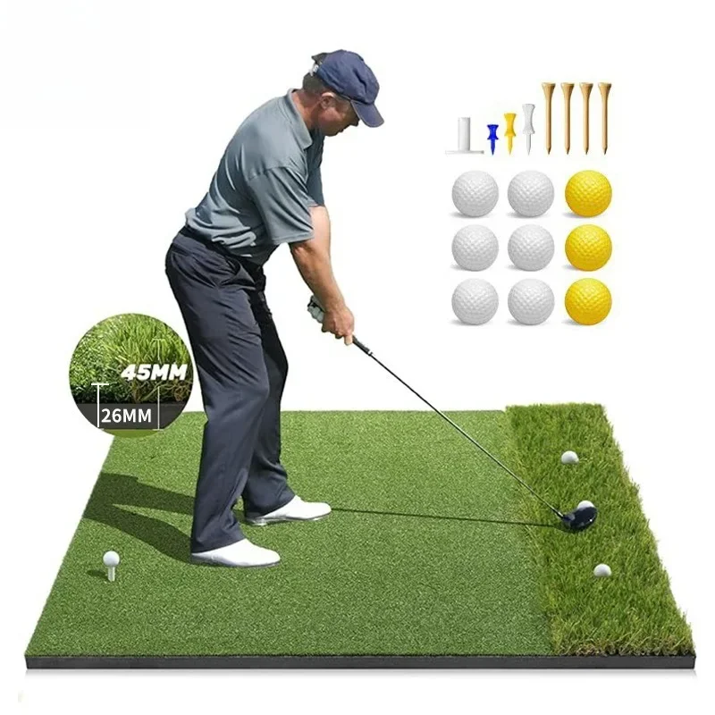 

High elastic double grass golfmat outdoor swing practice golf mat