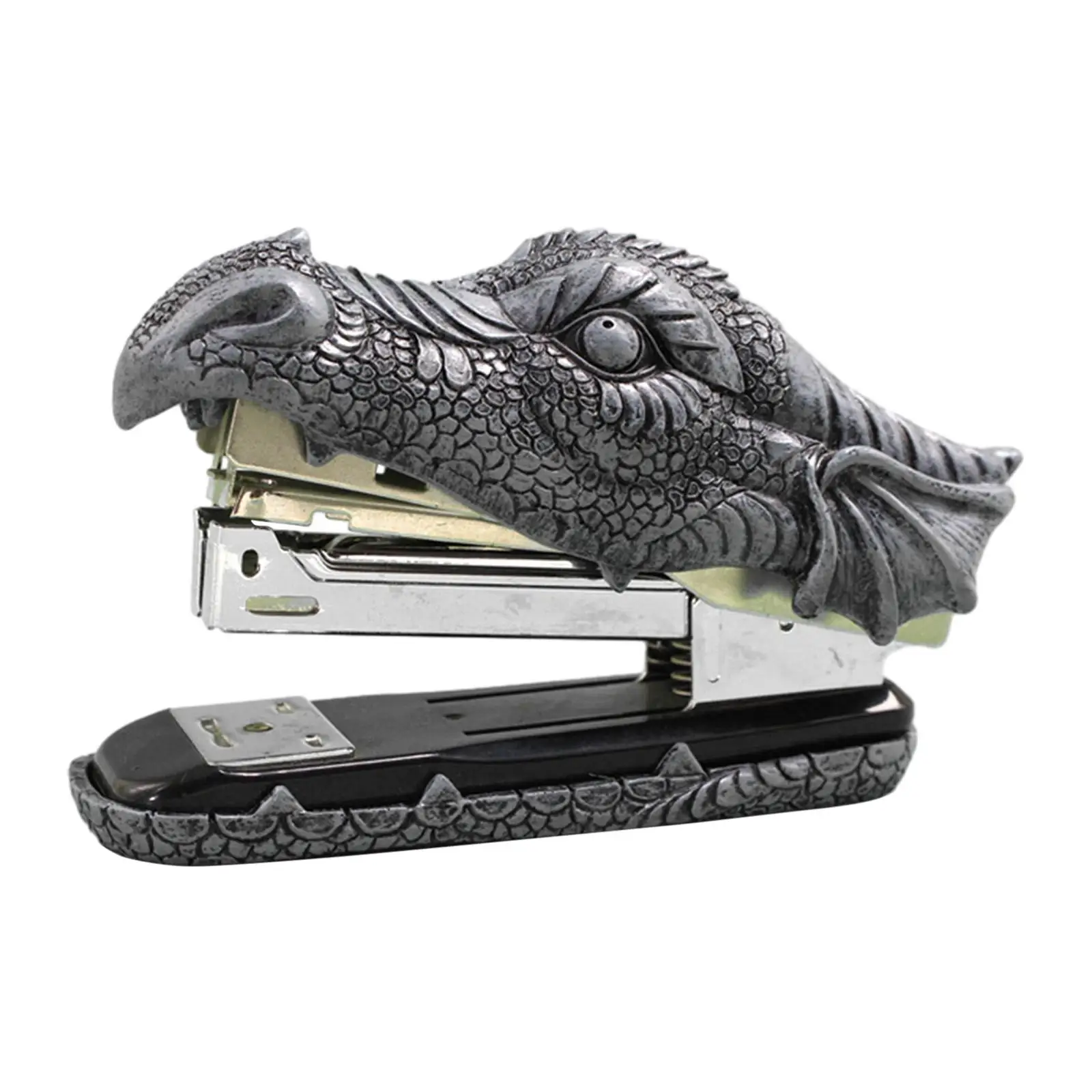 Dragon Head Metal Stapler Desktop Decorative Access Creative Funny Functional Figurine Decorative Novelty Office StaplerSupplies