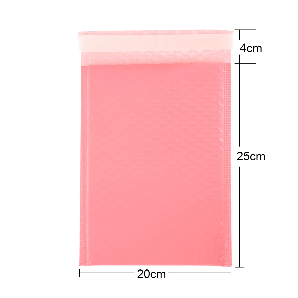 100pcs Bubble Mailers Padded Envelopes Pearl Film Gift Present Mail Envelope Bag For Book Magazine Lined Mailer Self Seal Pink image 3