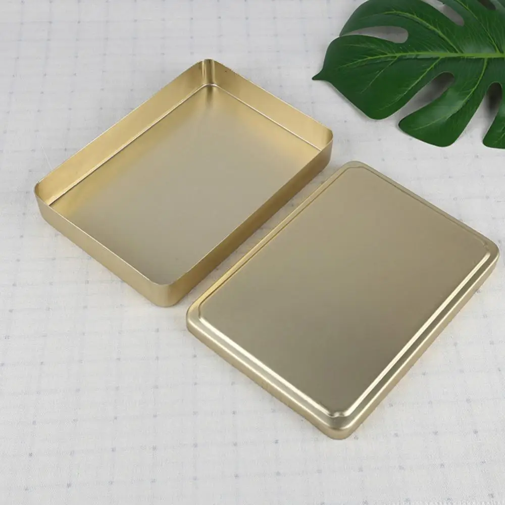 Aluminum Vintage Lunch Box Rectangle Food Container Single-layer School Lunch Box Food Snack Storage Container Bento Box