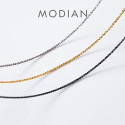 MODIAN Classic Adjustable Starlight Chain Chokers Necklace for Women Genuine 925 Sterling Silver Snake Bone Chain Fine Jewelry