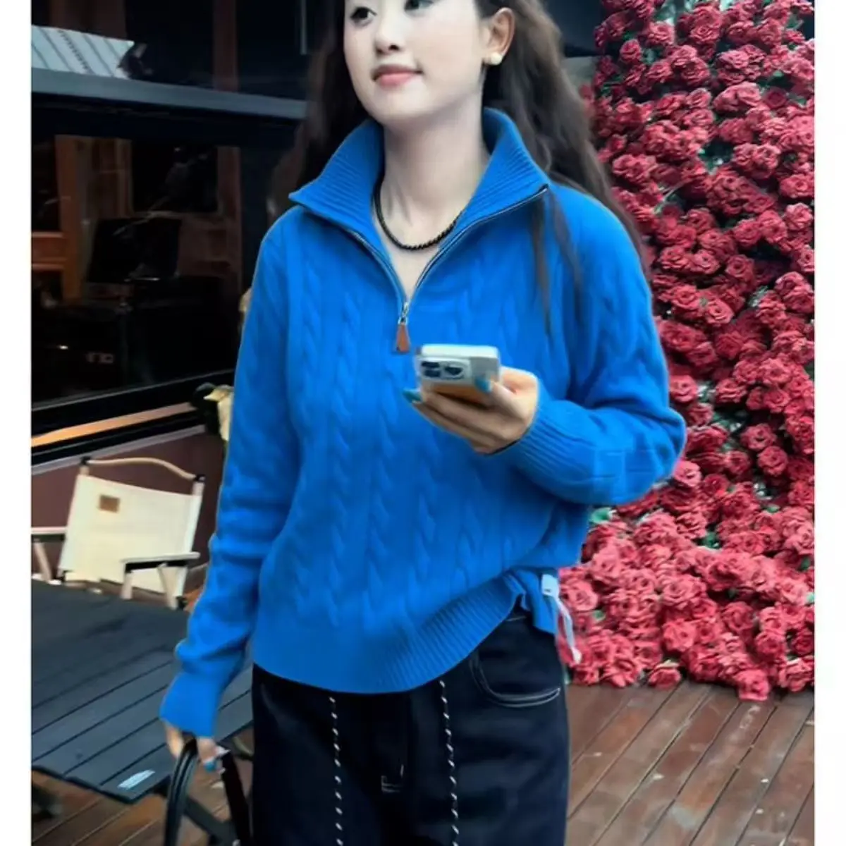 

Винтажный женский кардиган на молнии, свитер с круглым вырезом, женский осенне-зимний новый корейский модный вязаный свитер, женский джемпер Y2k Top