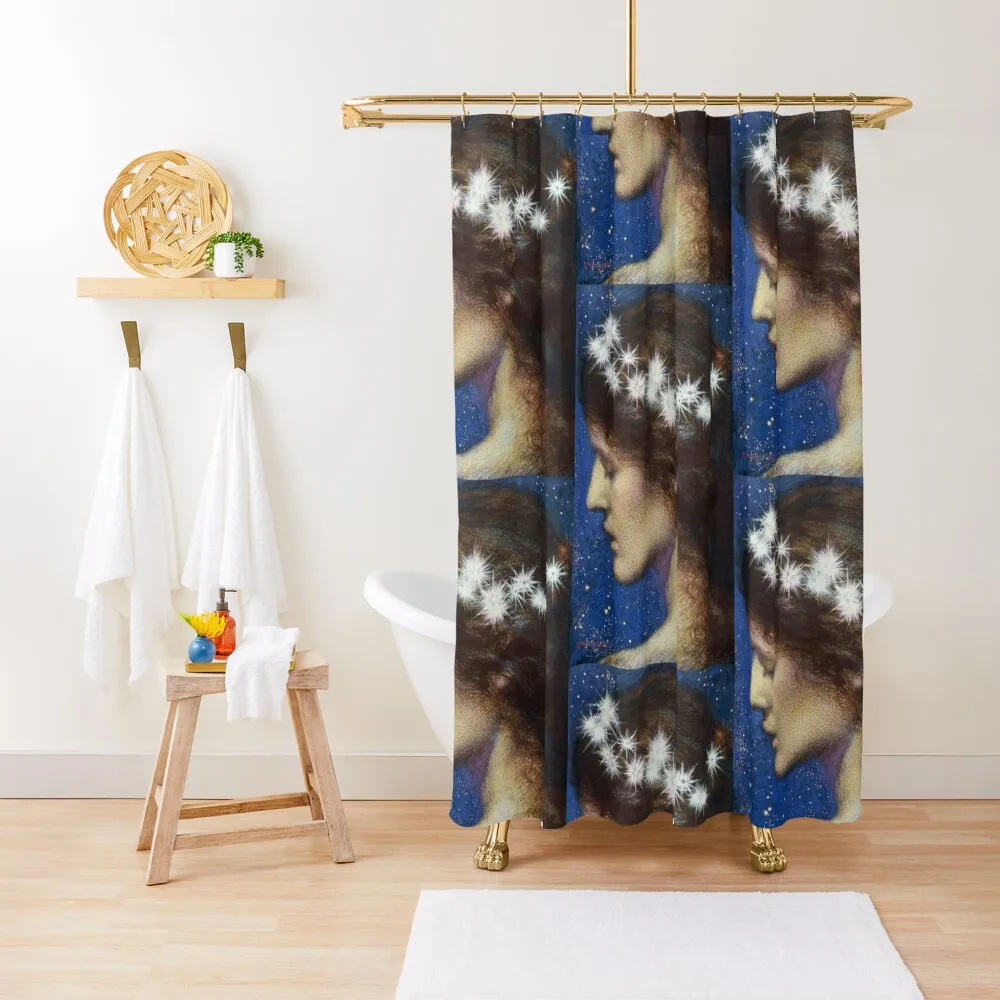 Night - Star of Heaven - Edward Robert Hughes Shower Curtain Elegant Bathroom Curtain Bathtub Curtain