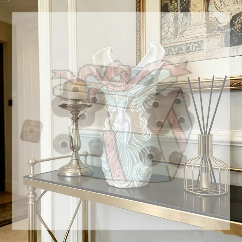 Creative Angel Wings Design Angel-Shaped Vase Container Decorative Design 3D Printed Vase Multi-Purpose Organizer Shop Display
