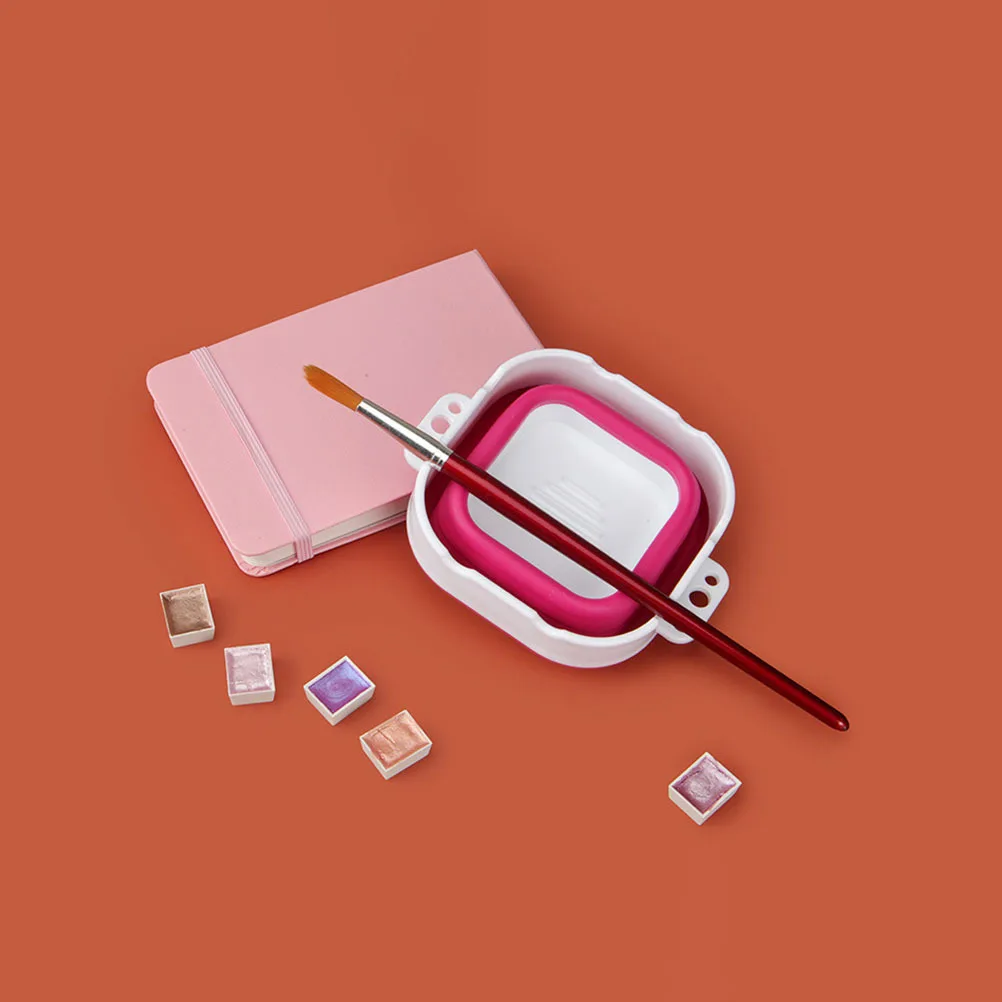 Lavadora de pinceles plegable, limpiador de pinceles de pintura multifuncional con bandeja para mezclar colores, Ideal para artistas principiantes,