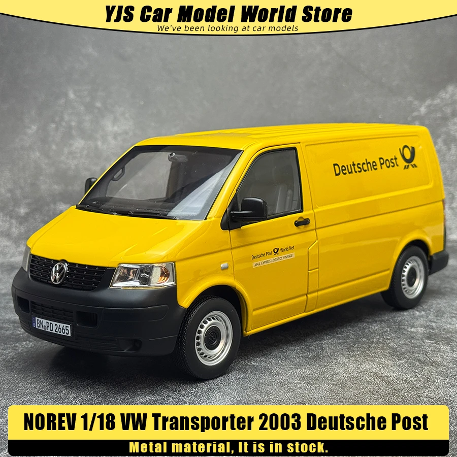 Modelos em miniatura NOREV 1:18 VW Transporter 2003 Deutsche Post - VW Multivan 2023 Business Van Coleção de modelos de carros para presente de Natal