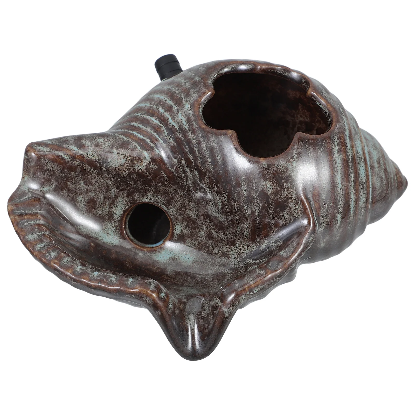 

Ceramic Conch Water Spitter V-Shaped Fountain Feature Outdoor Garden Pond Spray Decorative Statue Pond Spitter Statue