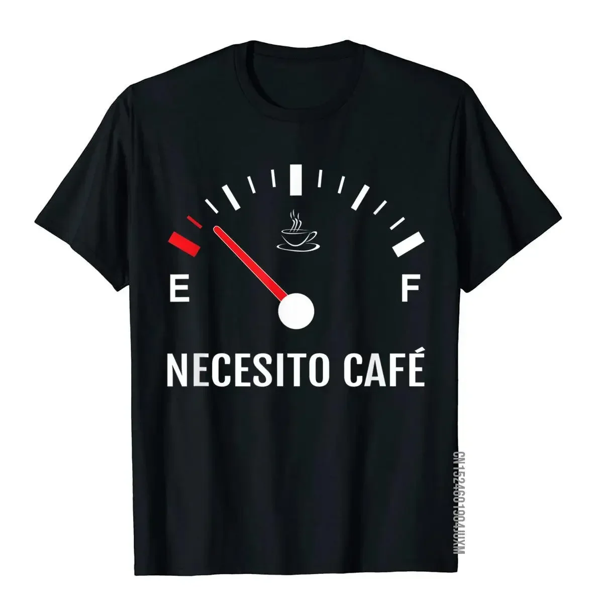 Camiseta de algodão para homens, Eu preciso de café, Café Necesito, Amantes Espanhóis da Cafeína, Camisetas