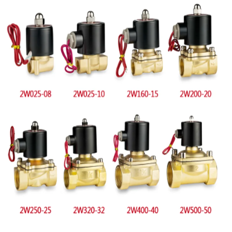 

Electric Solenoid Valve 1/4" 3/8" 1/2" 3/4" 1 1/4" 2"DN8-DN50 Normally Closed Brass Valves for Water Oil Air 12V 24V 220V 110V