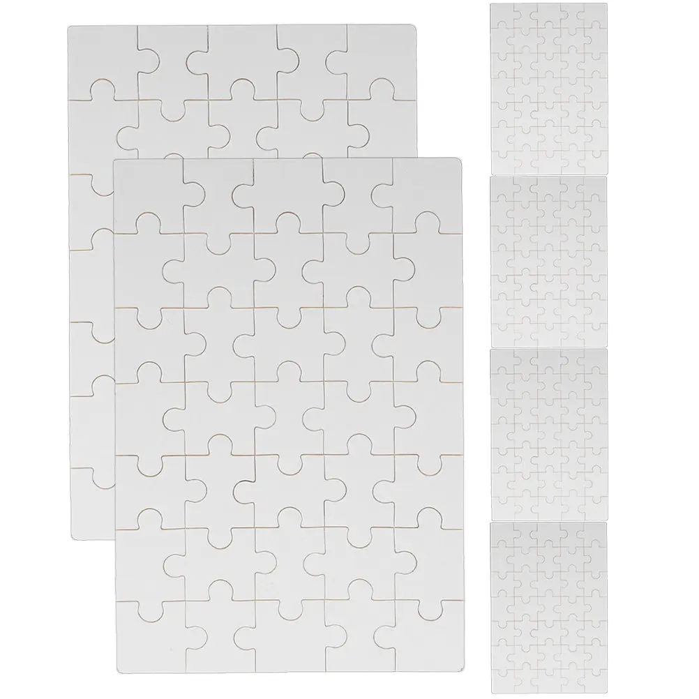 

6 Sheets Sublimation Puzzle Blanks Rectangle Jigsaw Puzzle Pieces for DIY Heat Transfer Crafting Custom Photo Printing Excellent