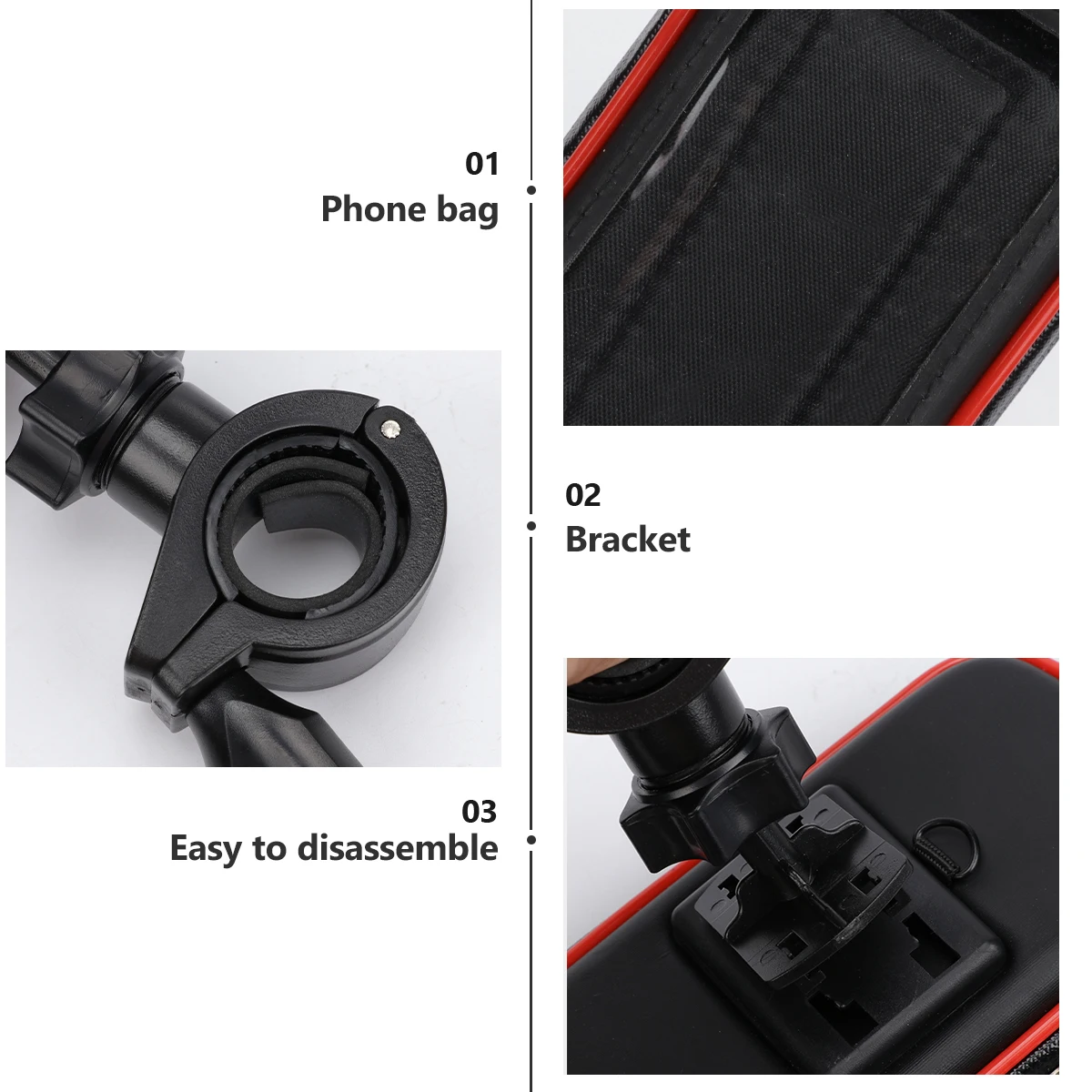 

Waterproof Phone Bag Durable Bike Cell Pouch Front Mount Cycling Motorcycle Storage Gift Power Bank USB Cable