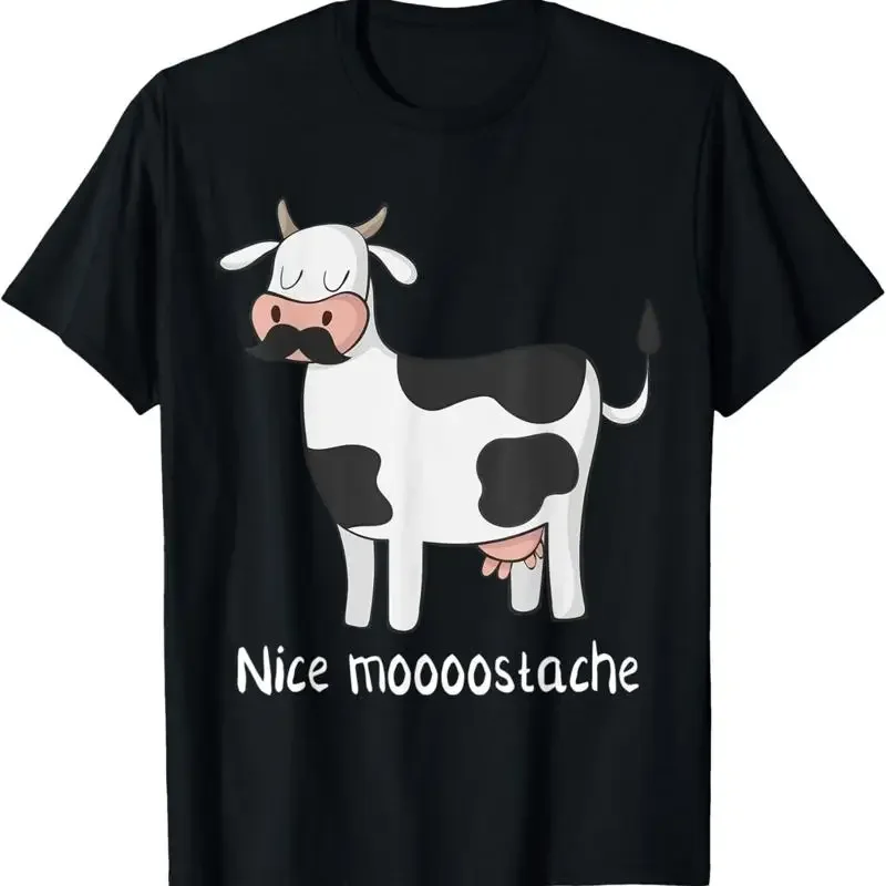 Nice Moostache Funny Cow With Mustache T Shirt
