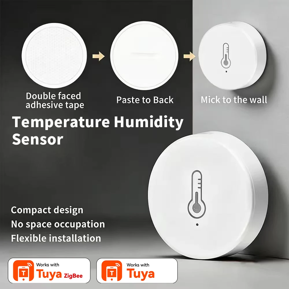 Temperature Humidity Sensor for Tuya Zigbee Smart Life APP Remote Monitor Long Standby Thermometer Hygrometer for Wine Cabinets