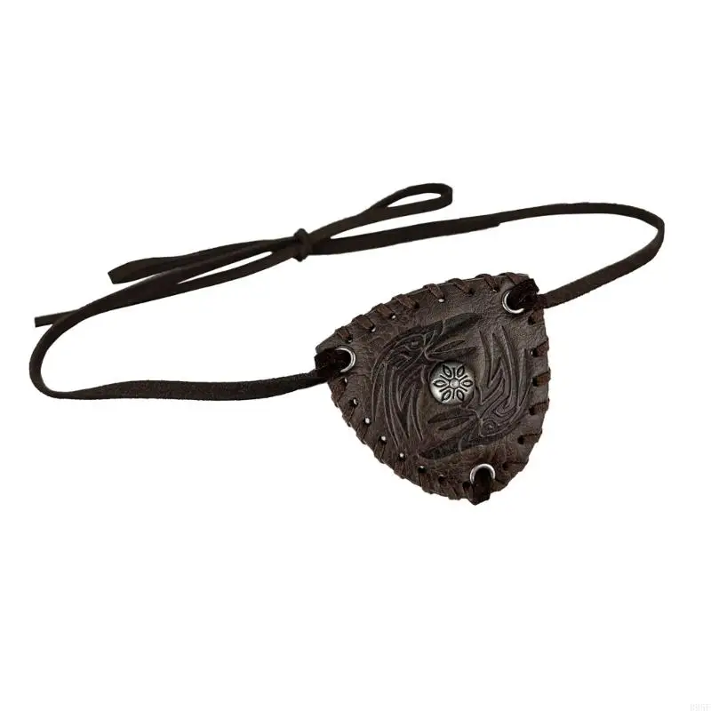 B95F Vintage-Leder-Augenmaske, Piraten-Augenabdeckungen, mittelalterliches Csotume-Zubehör für Männer, Halloween, Cosplay,