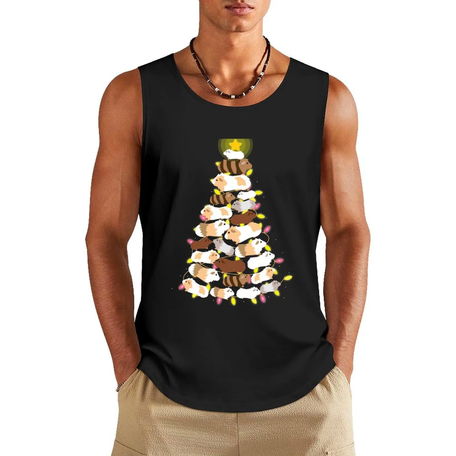 Guinea Pig Lover Christmas Tree Merry Pigmas, Gift For Mom, Wife or Girlfriend Tank Top gym clothing men clothes