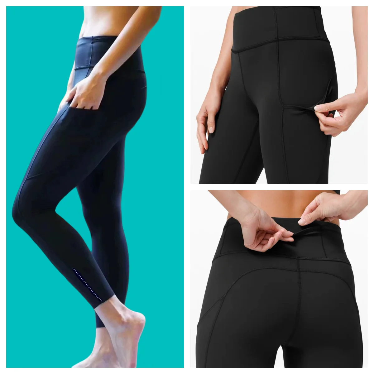 

Легкие роскошные женские леггинсы для йоги с высокой талией и несколькими карманами, быстросохнущие спортивные штаны телесного цвета для ночного бега, велоспорта и фитнеса