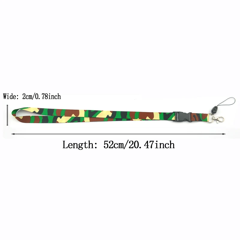 Army Camouflage Neck Lanyard Key Chain ID Card Badge Holder Key Neck Strap Rope Mobile Cell Phone Bright Design 6 pcs Anti-lost