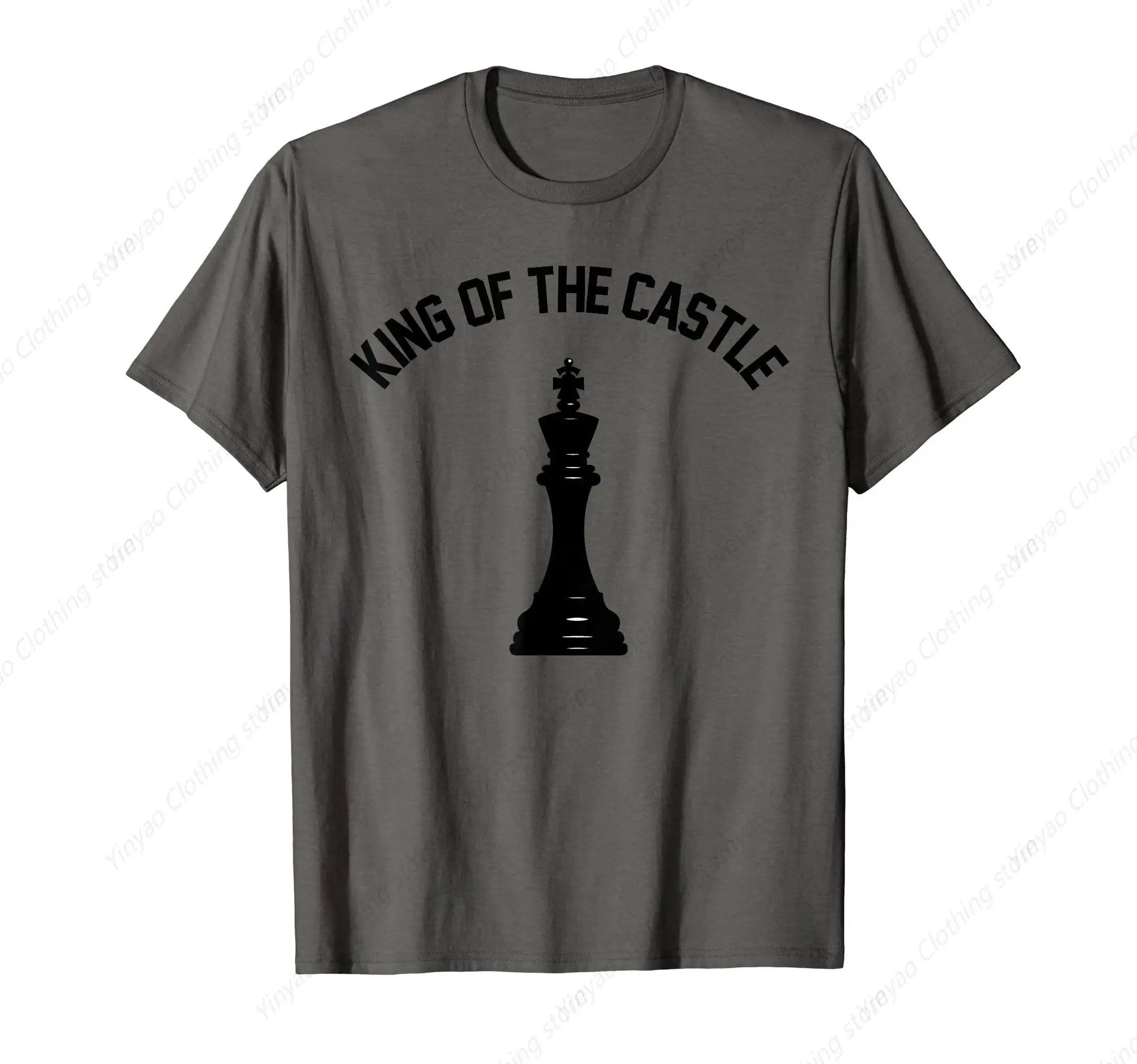 Castle King Chess Printed Pattern Shirt Dad Chess Player King Piece Men's T-shirt Pure Cotton