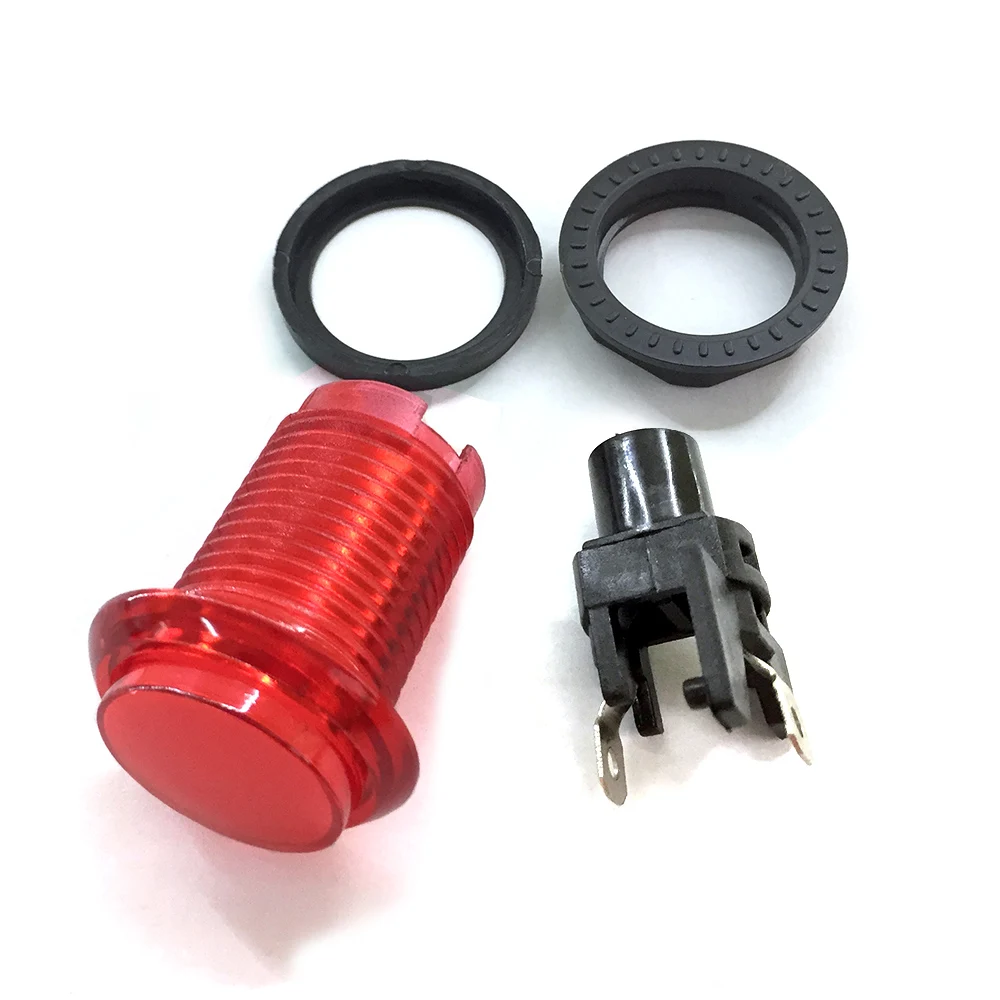 

10pcs 33mm transparent push button Arcade button game machine parts plug button nut gasket bracket