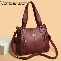 Top Quality Soft Leather Shoulder Bag Luxury Handbags Women Designer Casual Crossbody Messenger Bags for Women Sac A Main