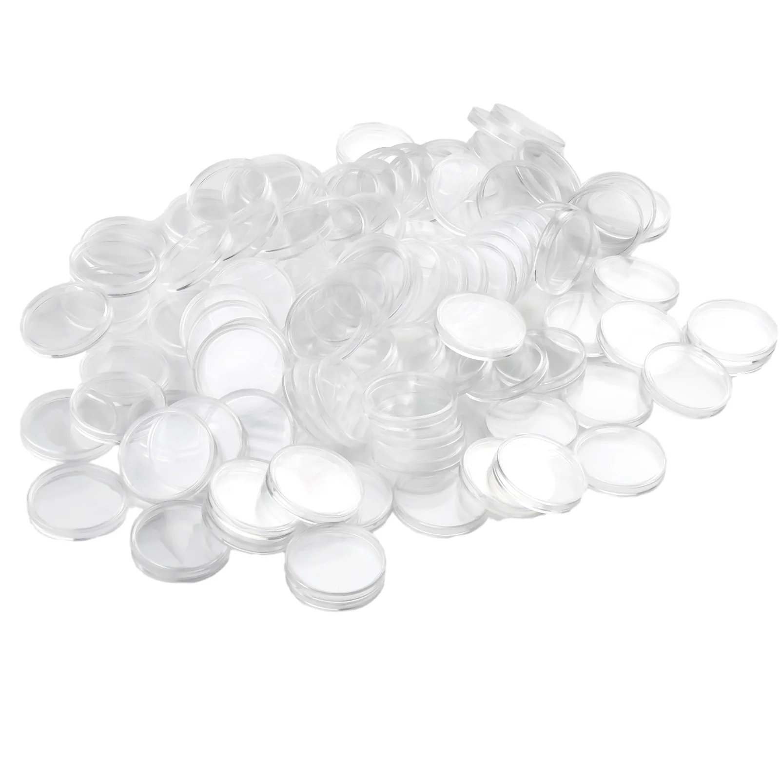 100Pcs Coin Capsules Holder, Transparent 34mm Round Storage Boxes, Keep Your Commemorative Coins Organized and Safe