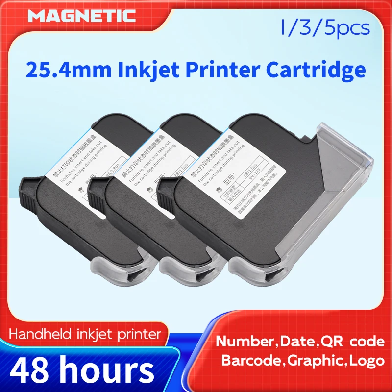 Black 25.4mm 2588 dry environmentally friendly solvent ink suitable for DPI: 600DPI Handheld Inkjet Printer