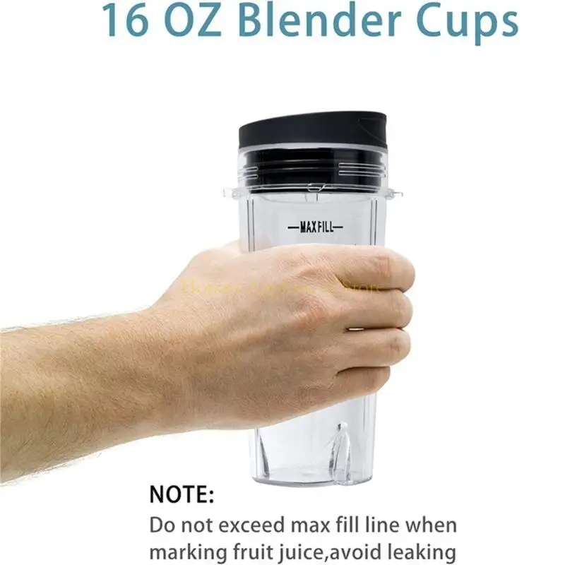 زجاجة ماء D0AB مع غطاء كوب من العصارة البلاستيكية 16 أوقية مع أكواب خلاط الغطاء الشخصية