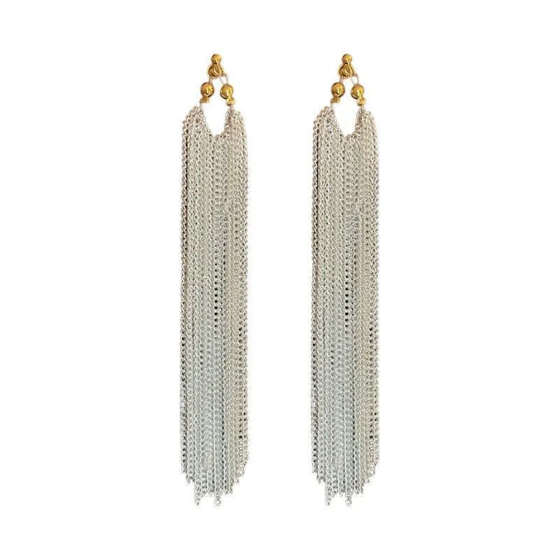 Elegante vergoldete Zirkonia-Schneeflocken-Ohrringe mit langen Quasten für Damen, Strass-Tropfenohrringe, Partygeschenk – Detail 6