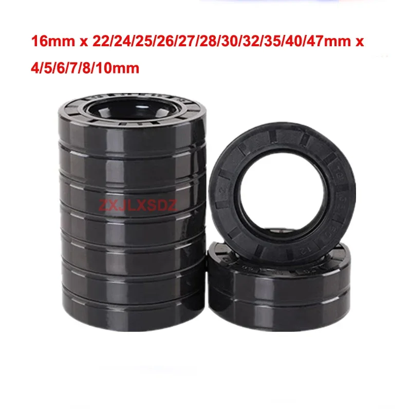 ID 16mm Nitrile Rubber TC Double Lip Oil Seal O Ring 16mm x 22/24/25/26/27/28/30/32/35/40/47mm x 4/5/6/7/8/10mm