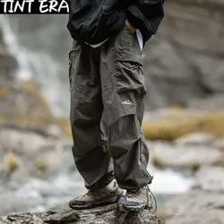 TINT ERA Parachute Cargo Pants Men Oversize Outdoor Casual Trousers Male Waterproof Pants Man Japanese Streetwear Hip Hop