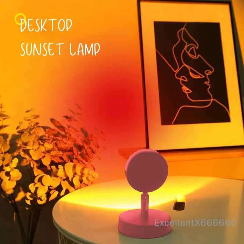 

Rainbow Sunset Projection Lamp for Room Ambiance USB LED Night Light