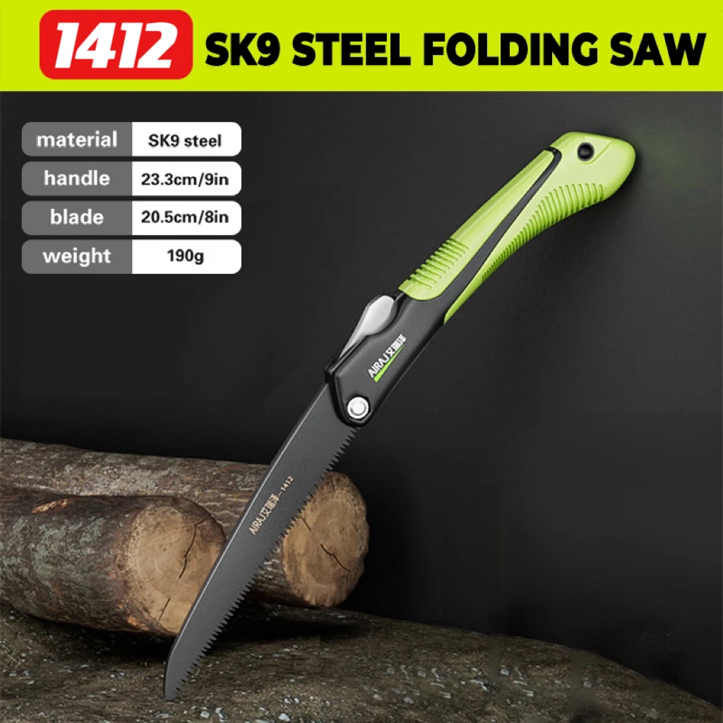 AIRAJ New Style Folding Saw SK9 Steel Sharp Wear Resistant lumbering Saw, Portable Household Hand Saw Wood Saw