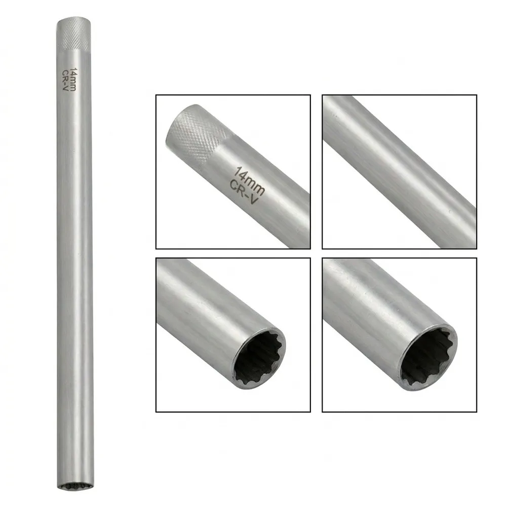 1 Pcs CR-V Spark Pin Socket 14mm 16mm 3/8 Drive 250mm Deep Thin Wall Ultra-Long Reach For Automotive Repair