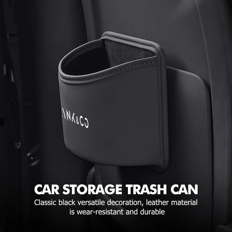 Leather Car Trash Can Suspended Garbage Bin Storage Bag For LYNK&CO 01 Phev 02 03+ 05 06 09 PHEV 09 MHEV