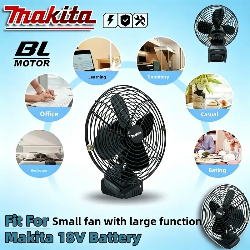 

Makita Strong Wind Fan Camping Fan Wireless Outdoor Fishing Desktop Portable Metal Fan Power Tool For Makita Battery