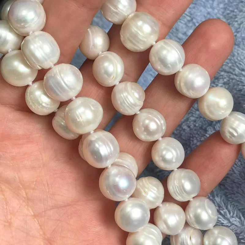 Long Big Pearl Necklace 11-12mm Natural  Freshwater Sweater Chain For Women Jewelry Gift