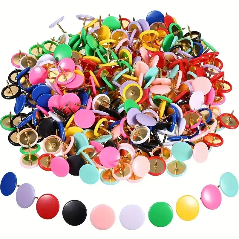 Multicolor Round Head Plastic Push Pins Thumbtacks