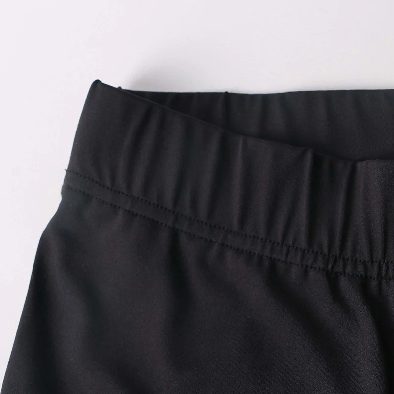 Damen High-Waist Steigbügel-Leggings, glänzend, dehnbar, eng anliegend, einfarbig schwarz, lange Hose – Detail 13