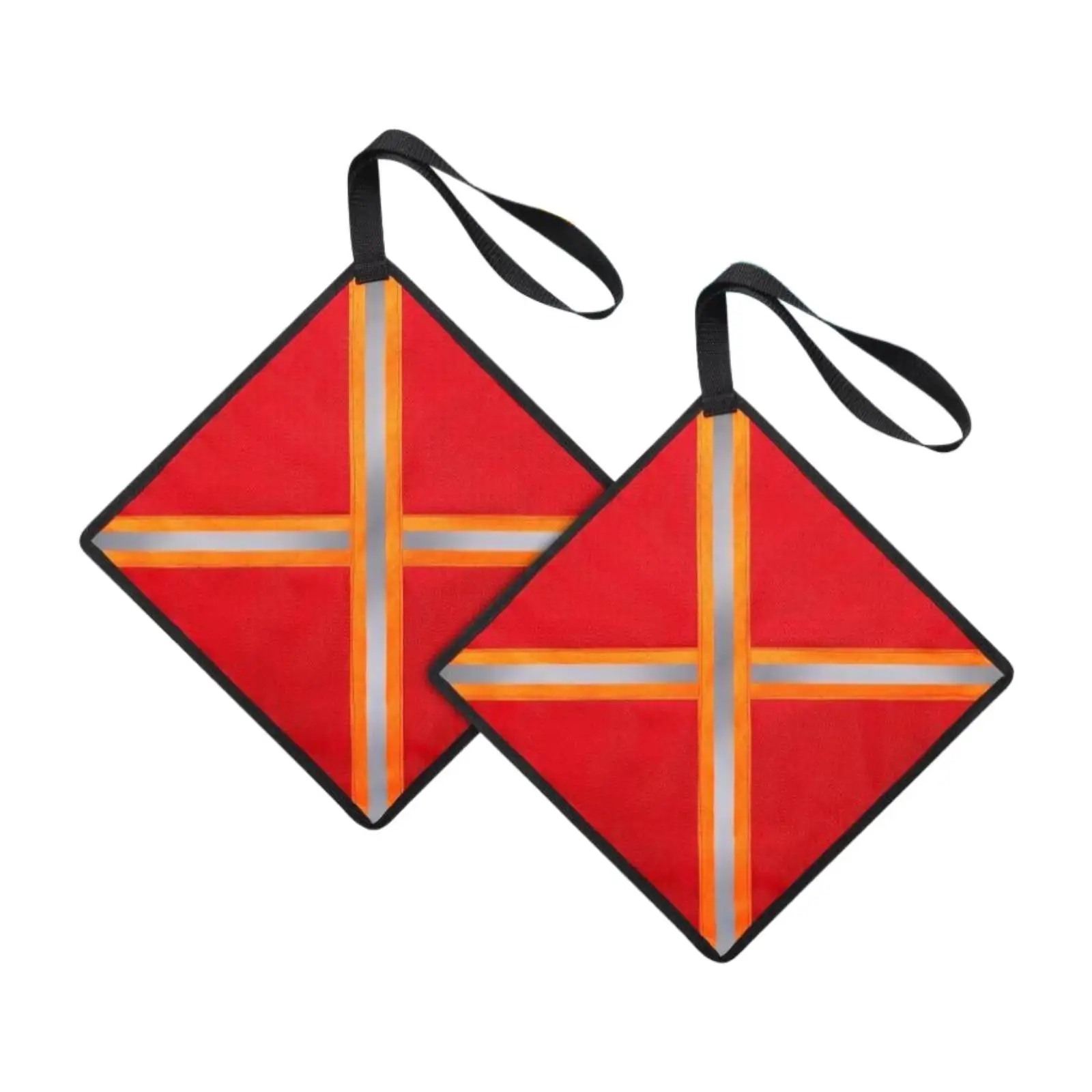 2 Pieces Secure Flags for Truck Warning Flag High Visibility Reflective Easy to Use Portable Load Flag for Outdoor Diving