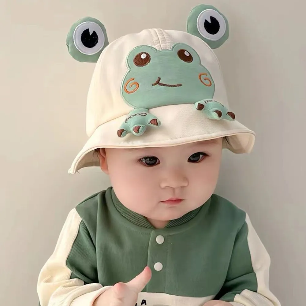 

Шляпа в форме лягушки с рисунком для мальчиков и девочек 1-2 лет, солнцезащитная кепка в форме рыбака на открытом воздухе