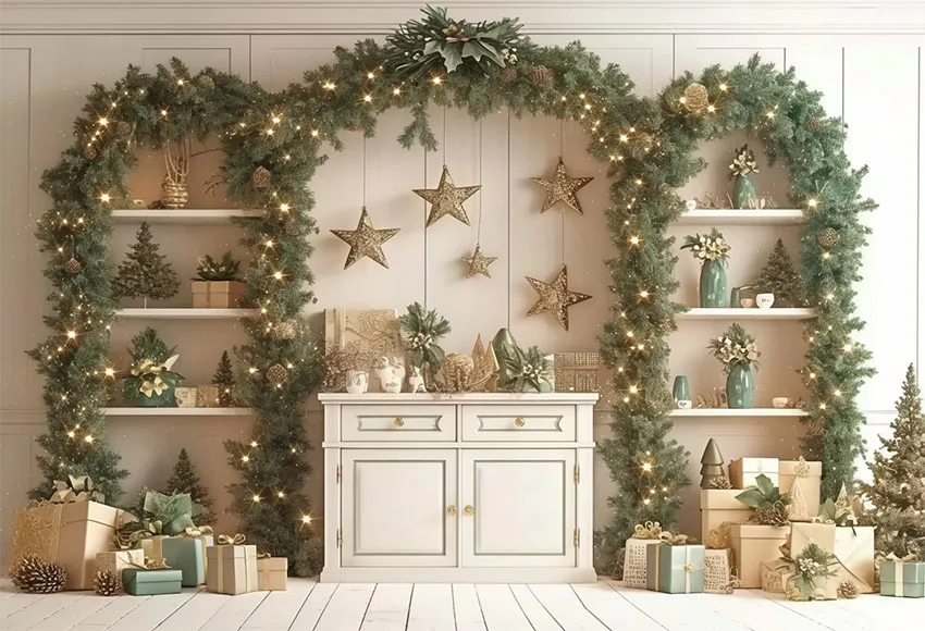 Фотофон Mehofond Рождественский белый шкаф семейный праздник Рождественская елка Золотая Звезда Декор Фотостудия