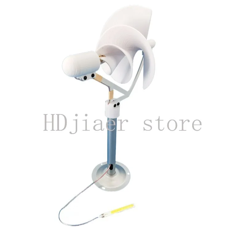Turbin Angin Spiral Miniatur Model Tipe Archimedes Rose, Mulai Beroperasi dengan Angin, Eksperimen Sains, Menghasilkan Listrik dan Cahaya