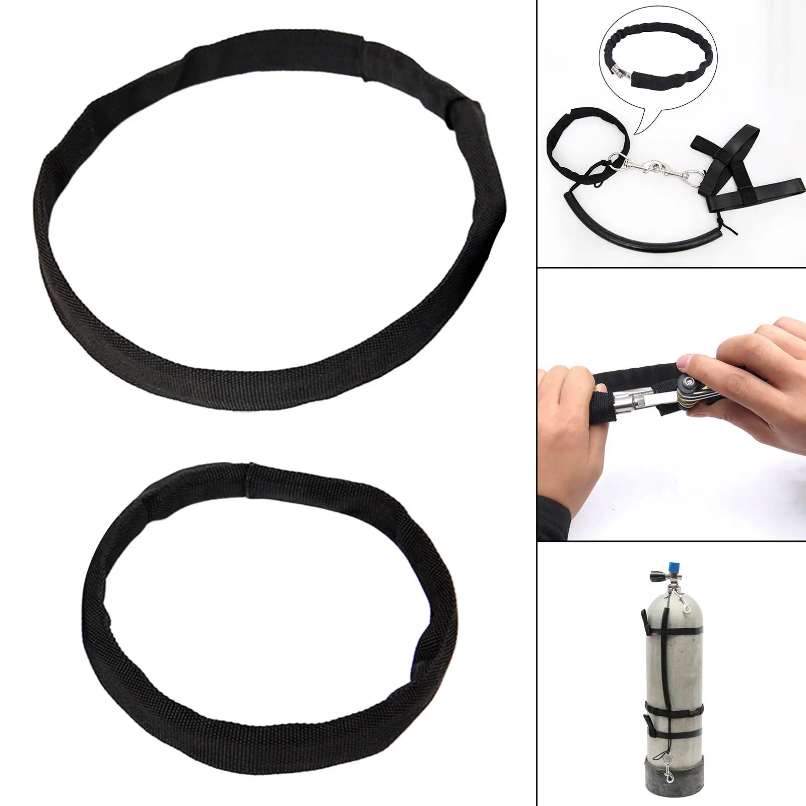Diving Sidemounted BCD Stage Cylinder Hoop Adjustable Stainless Steel for Diving Tank 12L 6L view 3